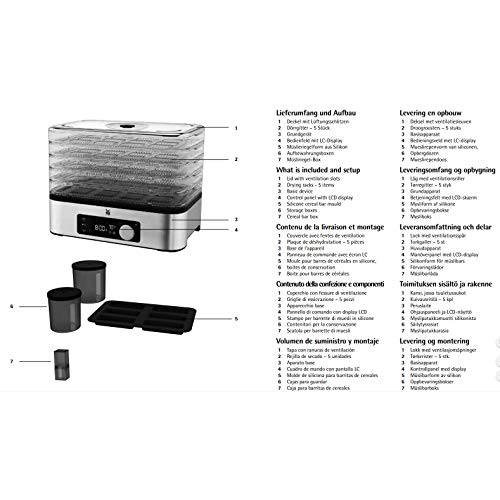 Deshidratador de Alimentos – 5 Bandejas, Temporizador 24h, Inox